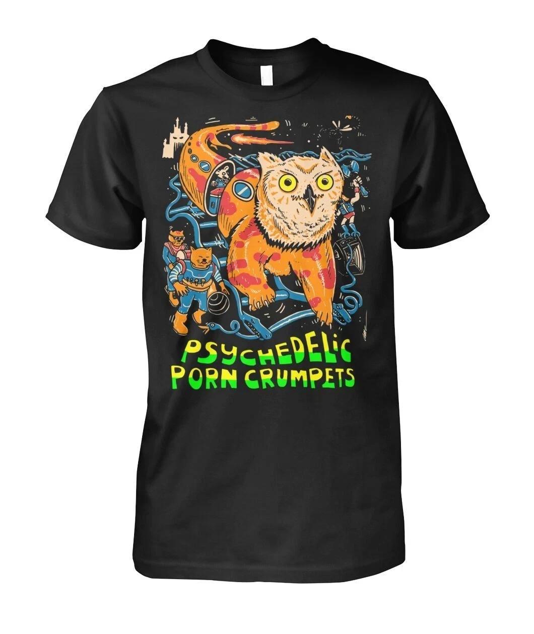 Psychedelic Porn Crumpets Tour Black Cotton T Shirt Size S-5XL BS1002 M