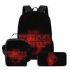 Strangertings Stranger Things Student School Bag Children'S Backpack Satchel Pencil Case