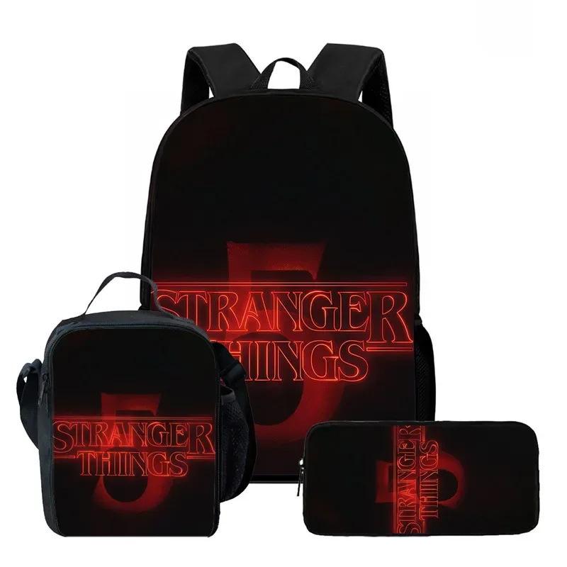 Strangertings Stranger Things Student School Bag Children'S Backpack Satchel Pencil Case