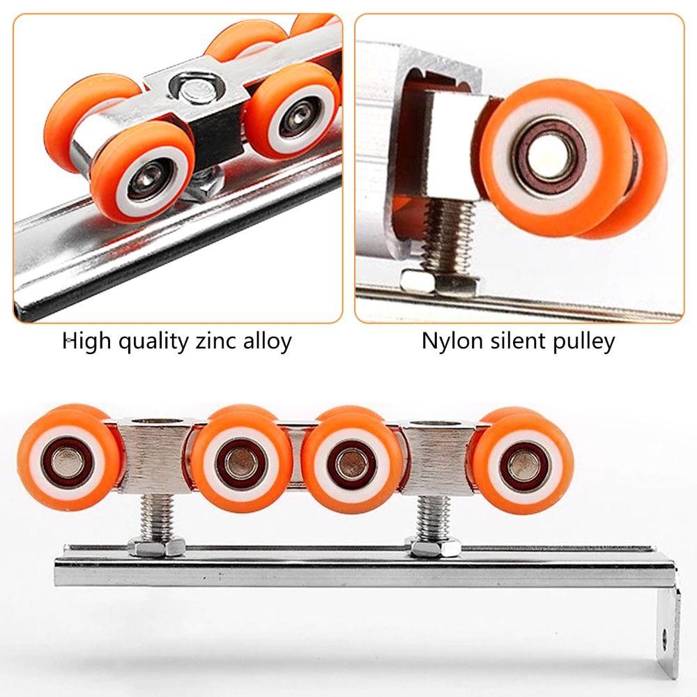 2 PCS Easy To Use Sliding Door Track Sturdy Sliding Door Carriage Sliding Door Kit  Through Door