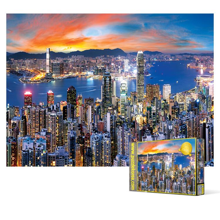 2000-teiliges Puzzle – Hongkongs bezaubernde Skyline und Sonnenuntergang, beliebtes koreanisches Puzzle