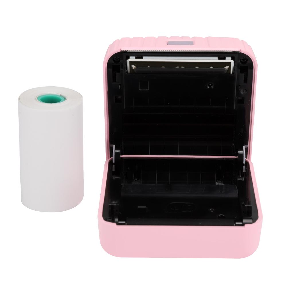 203DPI Photo ABS PC 58mm Bluetooth Printing Manual Tearing Portable Thermal Printer(Pink )