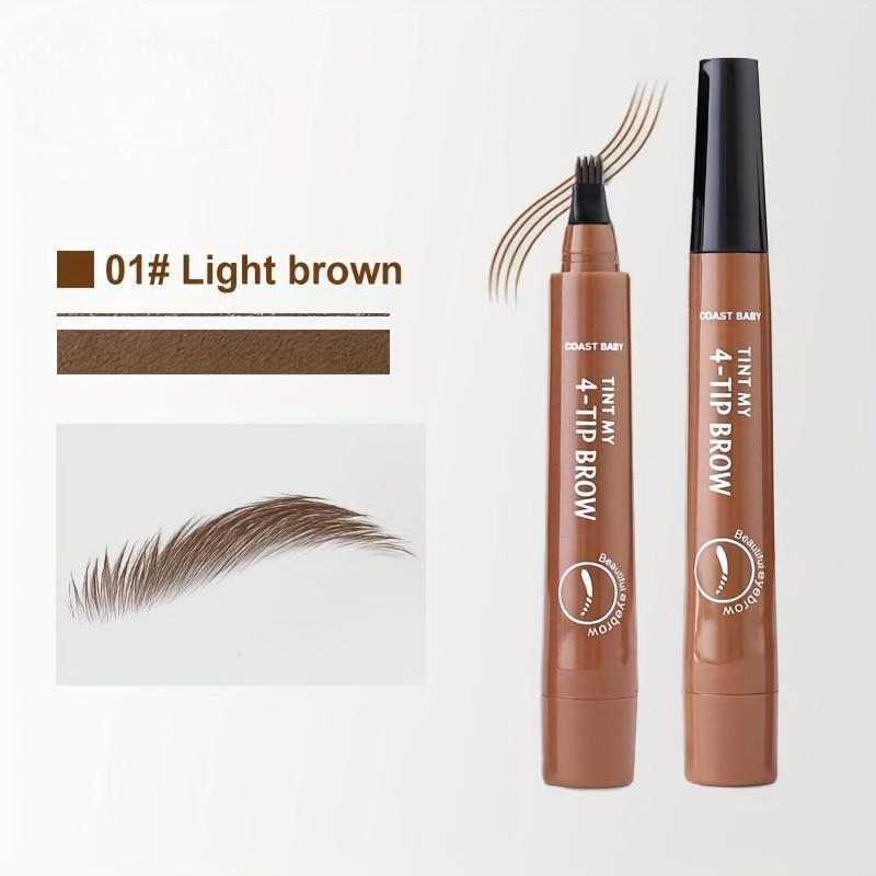Four-Pronged Waterproof Eyebrow Pencil Long-Lasting Smudge-Proof for Beginners Universal Use 3 Year Shelf Life