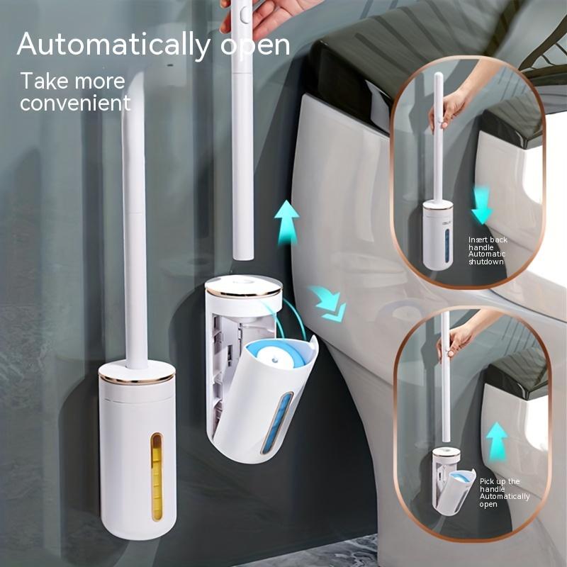 Toilet Brush and Bracket Set, Disposable Cleaning Brush Head, Wall Mounted Toilet Brush Set, with Fragrance, Bathroom Cleaning Tools