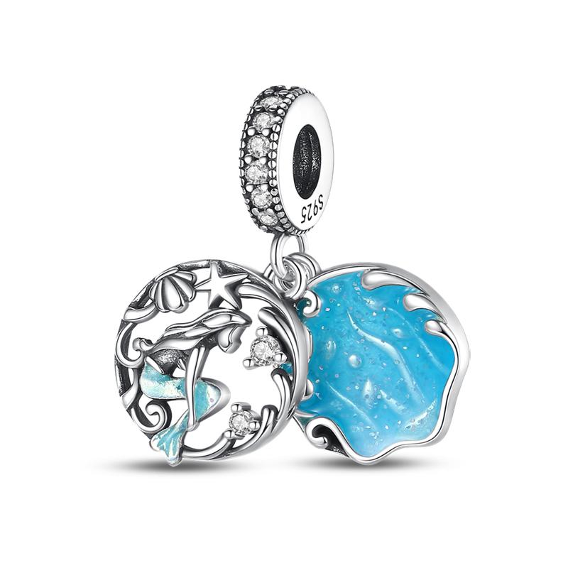 Summer 925  Silver Sailing Ship Lighthouse Luminous Ocean Series Charms Beads Fit Pan 925 Original Bracelets DIY Jewelry