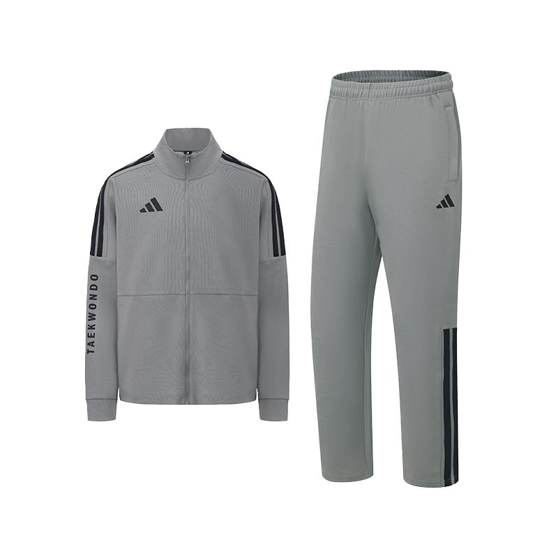 

Adidas Taekwondo 3-Stripes Classic Retro Straight Leg Long Pants Stand Collar Jacket Cotton Two-Piece Casual Sports Suit CLTR02NHJT-GYB+CLTR02PTK-GYB 3XL
