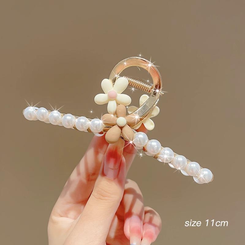 Luksusowy Metalowy Klips do Włosów dla Kobiet - Bardzo Duży Klips Rekinowy do Eleganckich Upięć