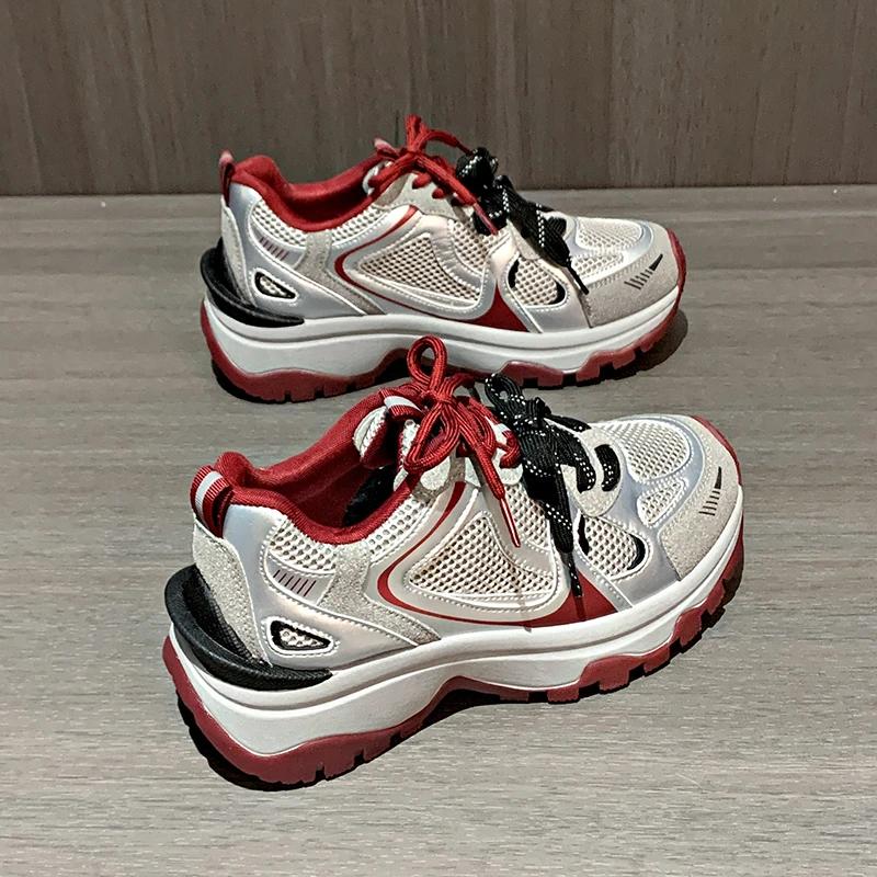 Fashion Spring 2024 New Breathable Versatile Lightweight Sports Casual Platform Daddy Shoes