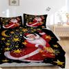 3pc Christmas Santa Claus Home Bedding Set-Festive Decor for Bedroom,Guest Room,Living Room 1237a