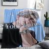 1PC Anime Series Custom Name Patterned Flannel Blanket Suitable For All Seasons For Home Decor Warmth And Comfort Gifts Holiday Present