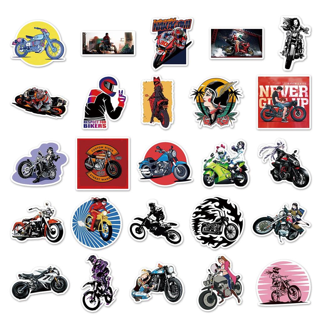 Motorcycle Bike Beauty Female Rider Racing American Bike Girl Sticker (50 YY)