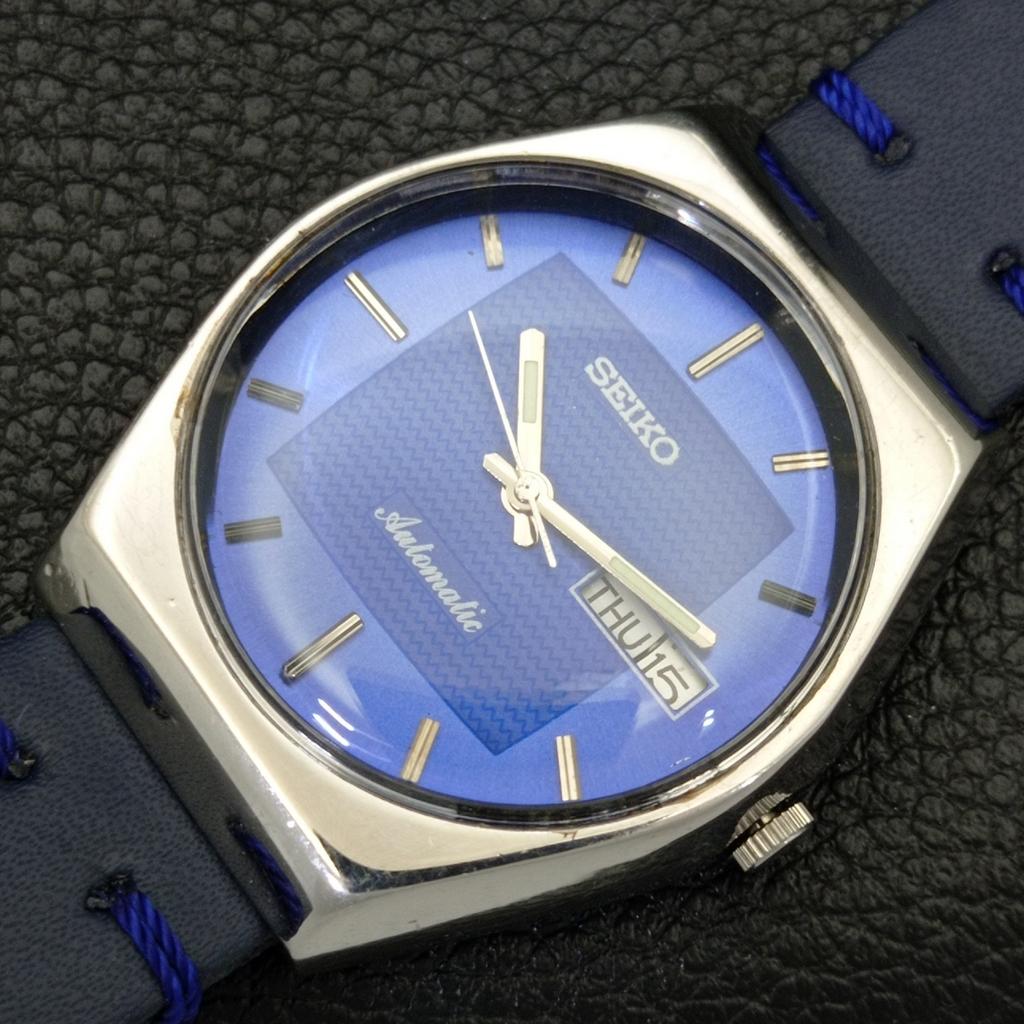 SEIKO AUTOMATIC JAPAN 6309A MENS VINTAGE BLUE COLOR DIAL WATCH a701385-5 R206a-a701385