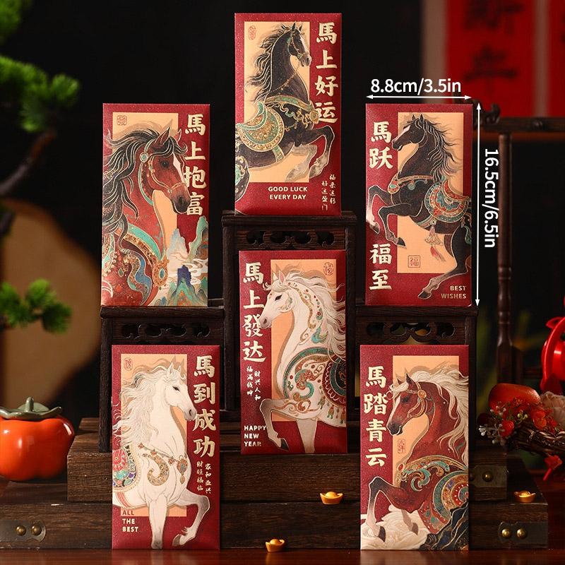 Red Packets 2026 Horse New Year 2026 Red Envelope Money Envelopes Gifts for Kids Cartoon Cute Money Packaging Bags Gifts