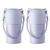 Atlas Plastic Bottle Keeps Water Bottles Cold or Vacuum with 2-Piece Holder, Hot, 500ml/650ml Capacity, Insulated, Strap, Bottle-in-Bottle, Purple,