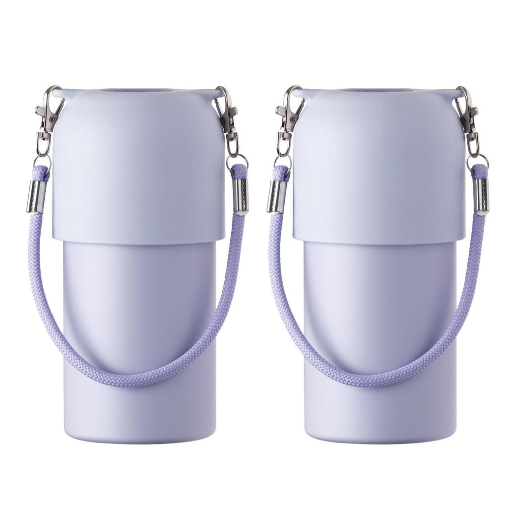 Atlas Plastic Bottle Keeps Water Bottles Cold or Vacuum with 2-Piece Holder, Hot, 500ml/650ml Capacity, Insulated, Strap, Bottle-in-Bottle, Purple,