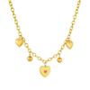 Gold Plated Chunky Rolo Chain Multi Heart Pendant Necklace