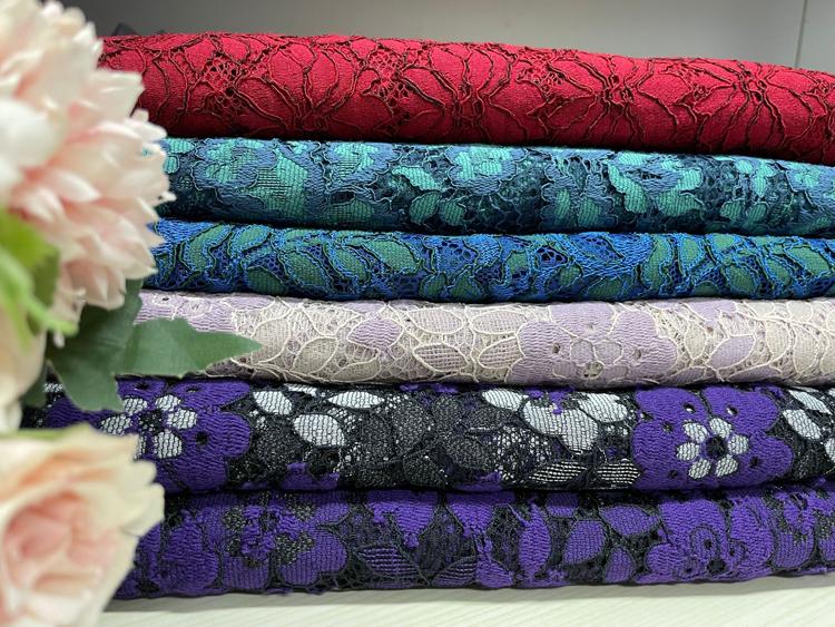 Lace Fabric 150x150cm for Dresses Clothes Sewing White Blue Hollowed-out Plain Cloth Heavy Press Yarn Three-dimensional Mesh