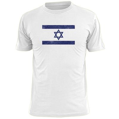 Camiseta da Bandeira de Israel Algodão Verão Manga Curta Casual Masculina Jerusalém Apoio ao Futebol Top Patriótico Gráfico Camisetas Gola Redonda