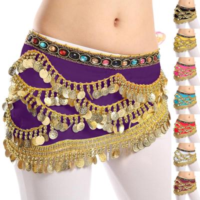 Women's High Waisted Sexy Sequined Half Skirt Waist Accessories Sequined Belly Dance Waist Scarf