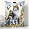 Katzenmalerei Flanelldecke Weiche Warme Überwurfdecke Home Mittagspause Decke für Couch Sofa Büro Bett Reise Mode Geschenk