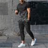 Men's Trousers Tracksuit 2 Piece Set Fashion Sportswear Summer Streetwear Short Sleeve T Shirt+Long Pants Male Clothing
