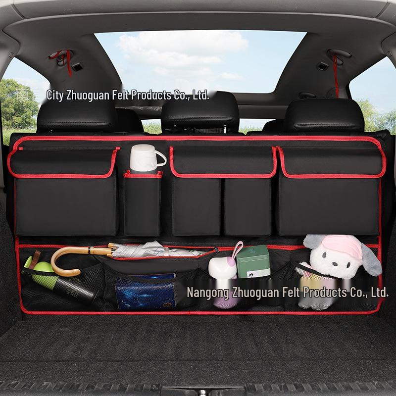 Car Trunk Seat Back Hanging Storage Bag - SUV Rear Multi-Functional Mesh Organizer