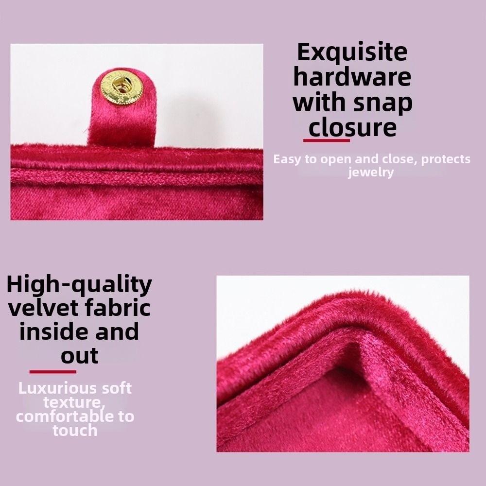 Mini Jewelry Box Plush Velvet Jewelers Packaging Portable Ring Holder  Travel Storage