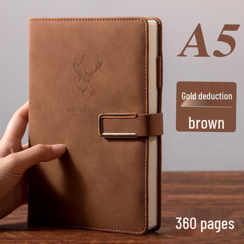 Caiet A5 din Piele Extra Gros cu Cataramă - Ideal pentru Studenți și Afaceri, Design Simplu de Jurnal