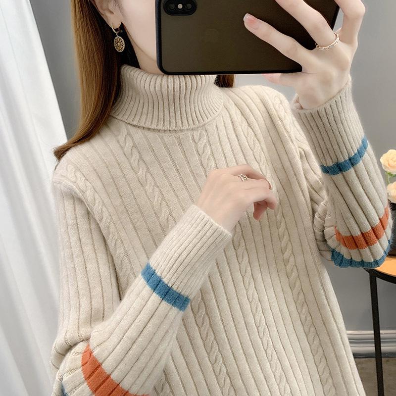Damen Rollkragen Dick Gestrickter Pullover - 2024 Winter Warme Unterwäsche & Stilvolles Oberteil