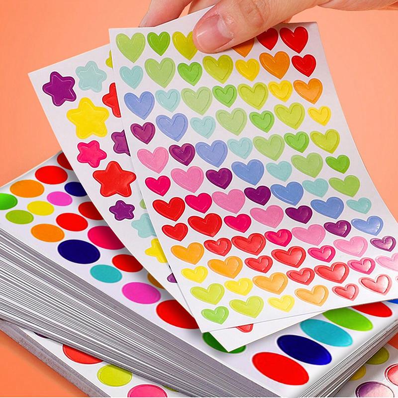 6 Stück Clipbook Aufkleber Selbstklebend Klebend Album Dekoration Zubehör DIY Aufkleber Stern Herz Punkte Farbe Handarbeiten TMZ
