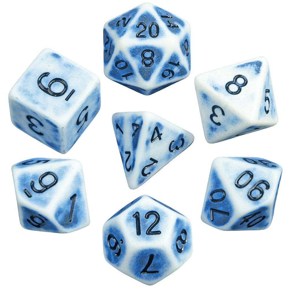 Kostki DND Retro Wielościenne Zestaw Kostek 7szt D4, D6, D8, D10, D%, D12, D20 Kostki do Gry do Gry DND Stół Planszowy Gry Fabularne