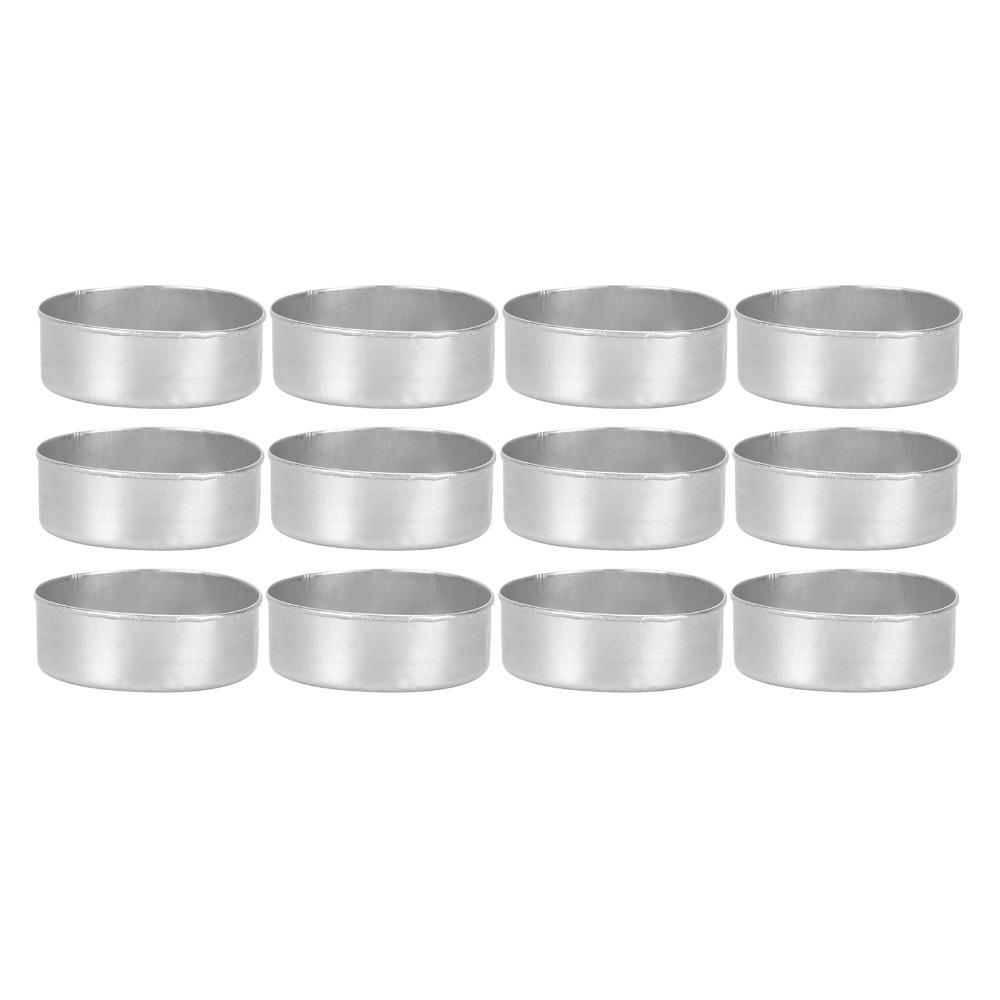 50 Pcs 1.37 X 1.37 X 0.55 In Candle Mold Container Aluminum Candle Shells for Outdoor Activities