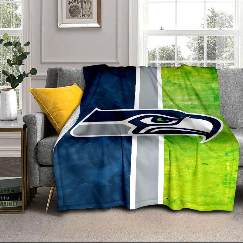 Seahawks Team Spirit Portable Blanket/Soft Blanket Bedding Blanket Suitable for Travel Camping Living Rooms Offices Sofas Fan Gifts