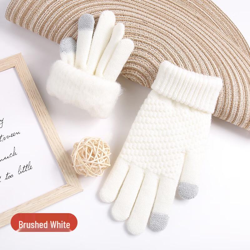 Huisiyuan Warm Fleece Lined Touchscreen Knit Gloves