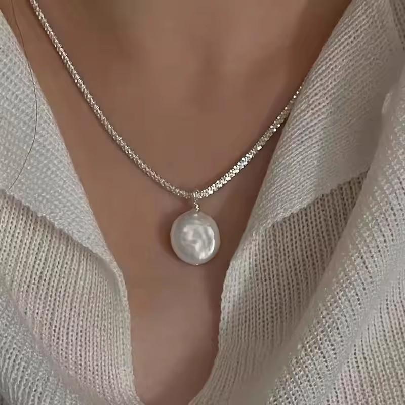PANJBJ 925 Sterling Silver Line Necklace for Women Girl Fashion Concise Individuality Jewelry Birthday Gift Dropshipping