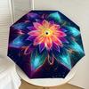 1pc Cosmic Floral Mandala Umbrella with Plastic Handle,Suitable for All Seasons Home Travel Outdoor UmbrellaDD1110