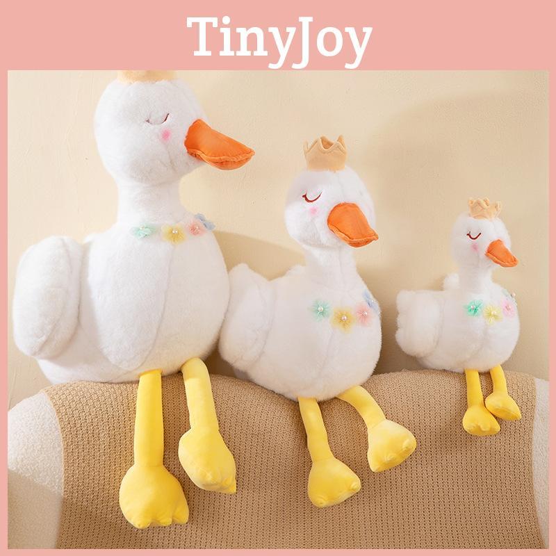 Cute Swan Plush Toy Crown Duck Doll Stuffed Animal Puppet Child Comfort Sleep Pillow