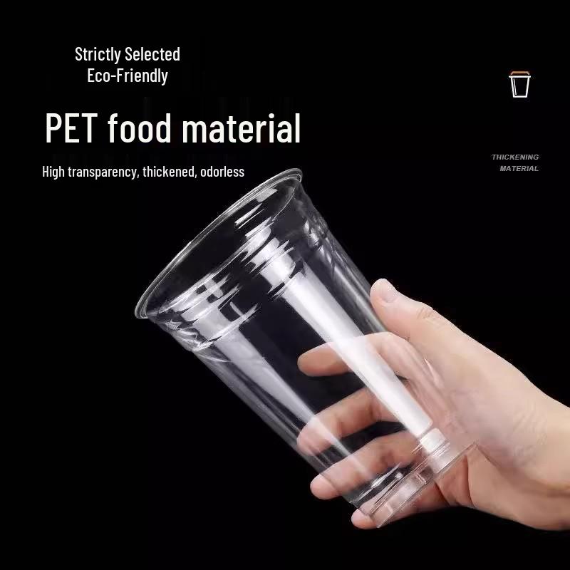 98mm Clear PET Disposable Cups for Cold Drinks, Coffee, Milk Tea & Desserts