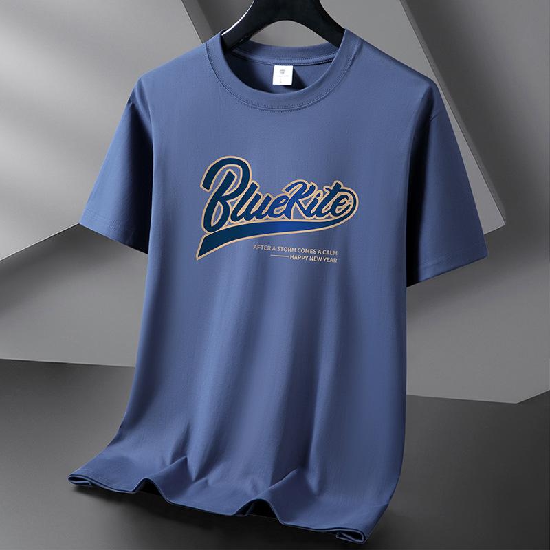 Bluekite 10 Colours Pure Cotton pánské tričko s kulatým výstřihem krátký rukáv volný pánské tričko S-6XL