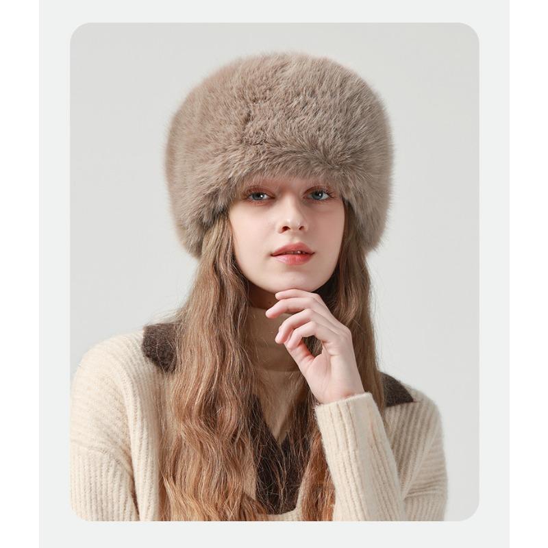 Hats Women's Autumn Winter Hats Warm Mongolian Hats Versatile Protection Water Bucket Plush Basin Hats