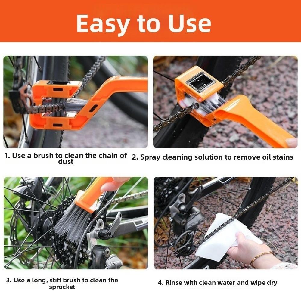 Double Head Bicycle Chain Clean Brush Portable Multifunction Bike Chain Cleaner Scrubber Design Cleaning Brush