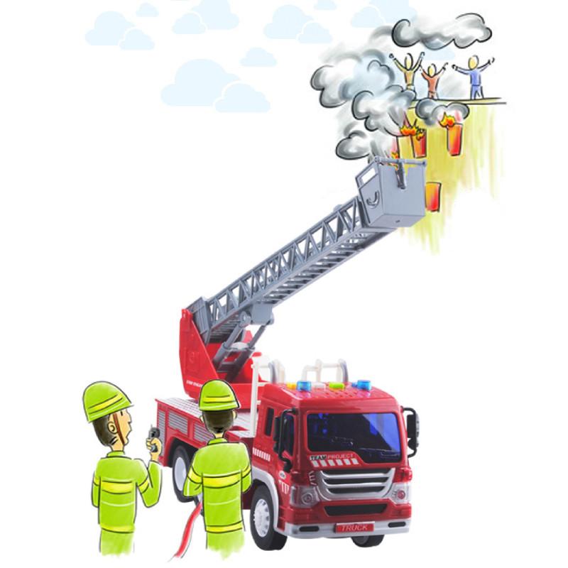 Fire Rescue 1:16 Scale Inertia Toy With Flashing Lights And Sound For Kids