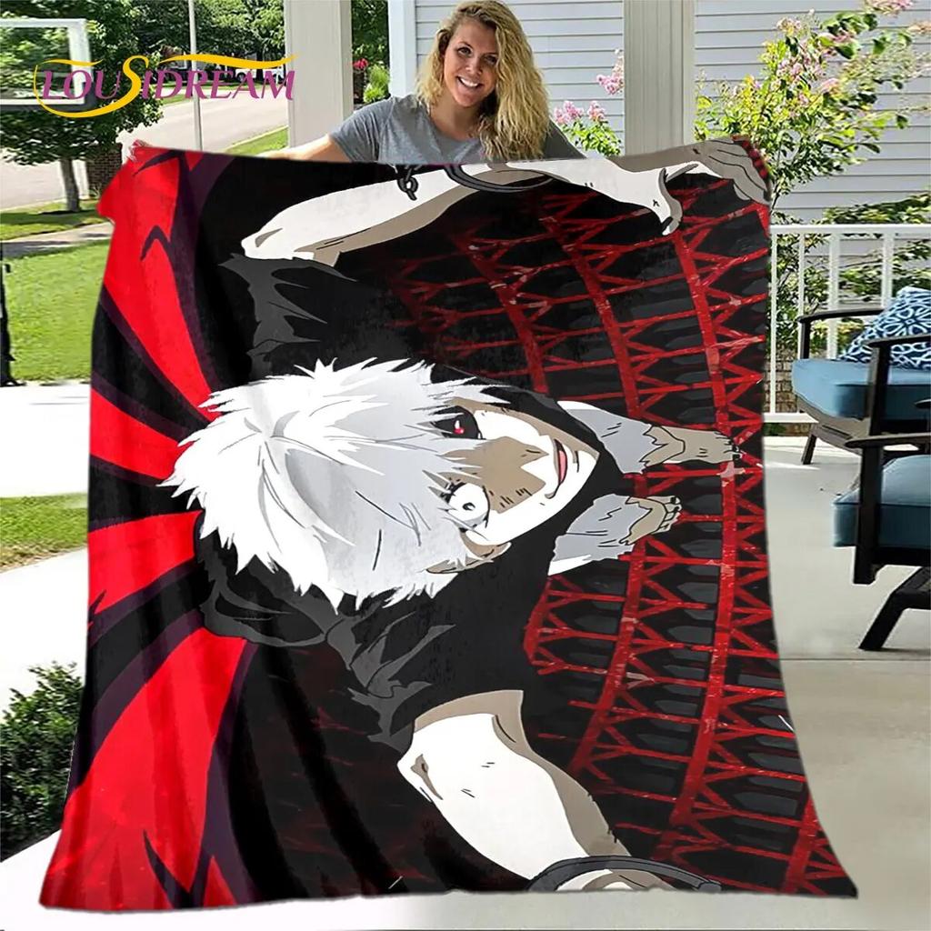 Tokyo Ghoul Japan Anime Cartoon Soft Plush Blanket,Flannel Blanket Throw Blanket for Living Room Bedroom Bed Sofa Picnic Cover