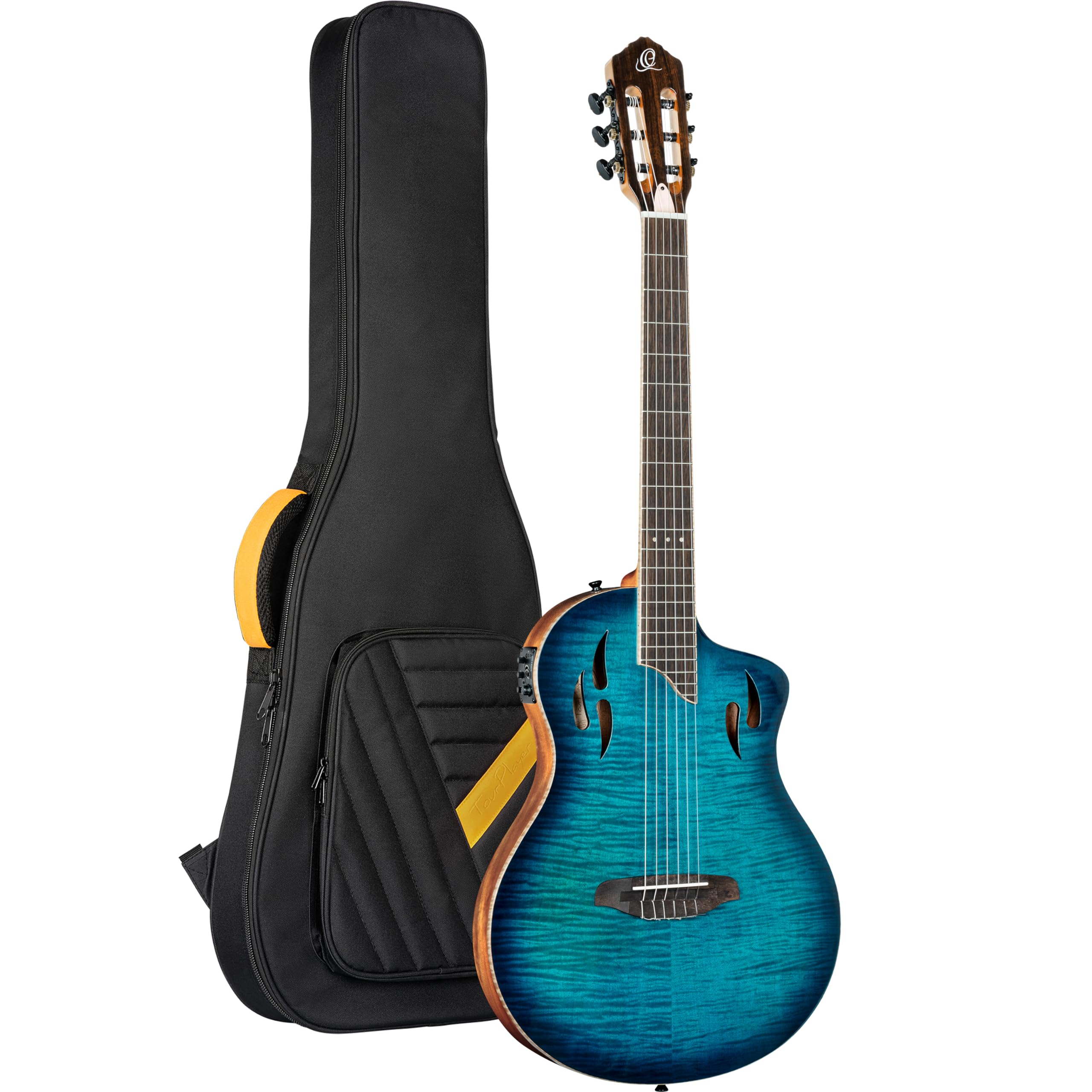 

ORTEGA Classic Guitar TourPlayer Series Flame Maple Top Electric Specification RTPDLX-FMA Gloss Blue [Gig BagUSB-C Cable Included]