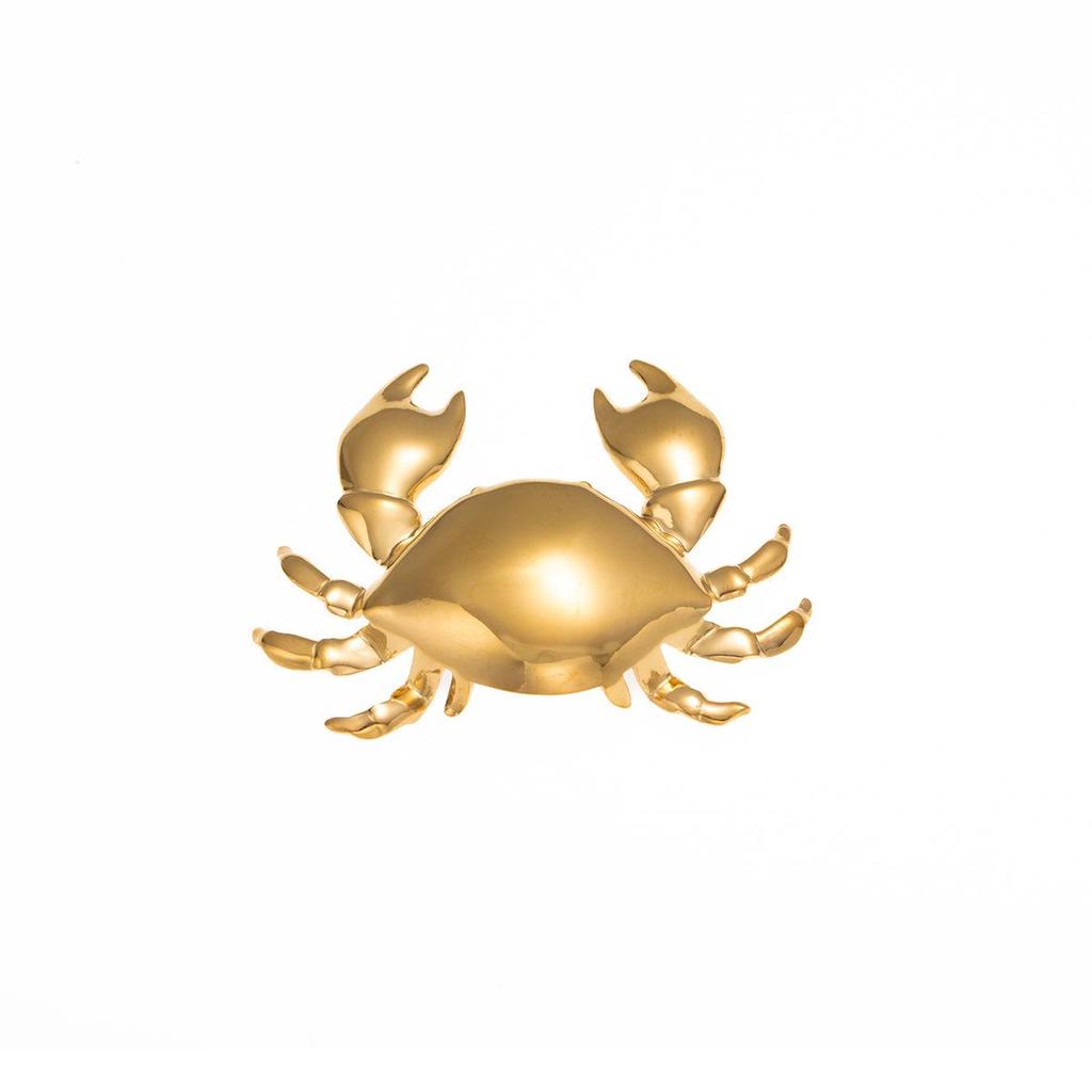 Luxury European-American Cross-Border Animal Crab Brooch: Irregular Metal Design, Versatile Women's Accessory