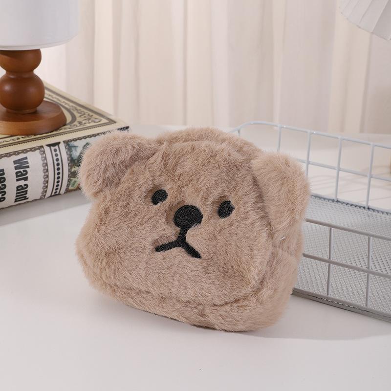 Cute Plush Bear Wallet With Storage Compartment For Daily Use And Travel