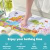 Cute Cartoon Patterned Kids Bath Mat with Suction Cups Nonslip Shower Mat Machine Washable Bathtub Mat for Home Inside