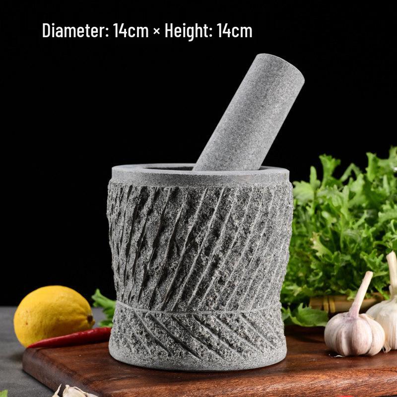 Natural Stone Garlic Press and Herb Mortar and Pestle Set