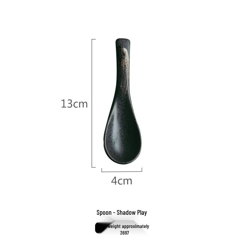 Hand-Painted Retro Ceramic Japanese Spoon: Tasting, Rice, Soup & Dessert