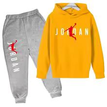 Kids Simple Letter Print 2pcs Hoodie+Pants Tracksuits 3-13 Years Boys Girls Spring Autumn Outfits Streetwears Children Clothes